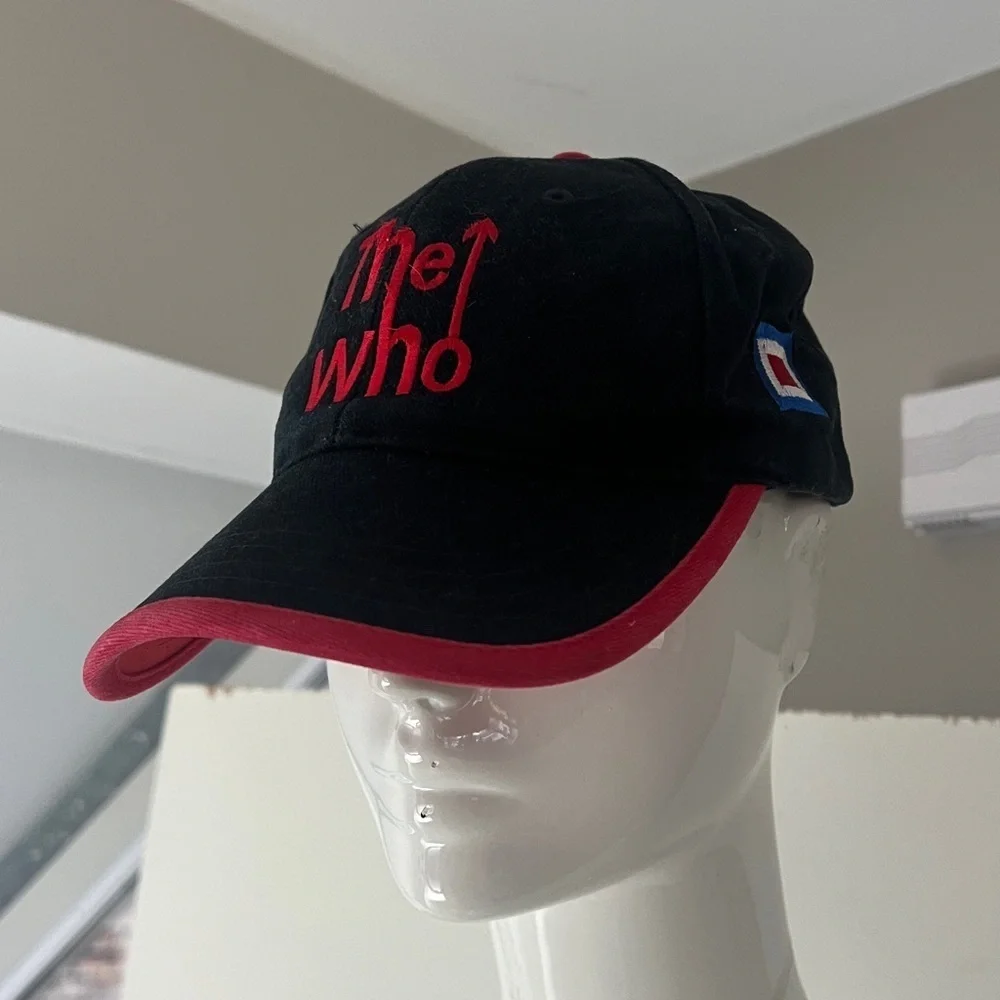 The Who by Nissin Baseball Strapback Cap Hat Black Red